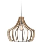 Przecenione Brązowe Lampy wiszące w nowoczesnym stylu drewniane marki Trio - gwint żarówki: E27 