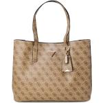 Beżowe Shopper bags damskie eleganckie marki Guess 