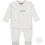 Kremowe Spodnie dziecięce dresowe dla niemowląt marki DIRKJE w rozmiarze 56 - Zrównoważony rozwój - wiek: 0-6 miesięcy 