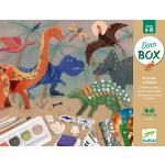 Zestawy artystyczne z motywem dinozaurów z motywem marki Djeco o tematyce dinozaurów i pradawnych czasów 