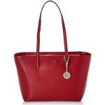 Czerwone Shopper bags damskie ze skóry syntetycznej marki DKNY | Donna Karan 