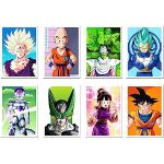 DKORARTE Set 8 plakatów A4 Dragon, Goku, Vegeta, Ball Z, (29,7 x 21 cm)