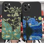 Dla Iphone 13 11 12 14 Pro Max Mini Xs Xr 14plus czarna obudowa moda sztuka Van Gogh obraz olejny popularna silikonowa osłona ochronna