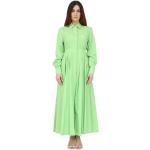 Zielone Długie sukienki damskie z długimi rękawami bawełniane maxi na wiosnę marki Max Mara w rozmiarze L 
