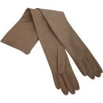 Brązowe Rękawiczki zimowe damskie eleganckie marki Max Mara w rozmiarze 8 