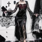 Czarne Sukienki na zamek damskie do prania ręcznego w stylu casual sztruksowe maxi na imprezę w rozmiarze L 