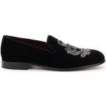 Dolce & Gabbana, leonardo velvet slippers dg coat of arms Czarny, male,