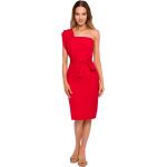 Czerwone Sukienki obcisłe damskie z elastanu na jedno ramię w rozmiarze XL 