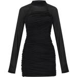 Czarne Sukienki ze stójką damskie przezroczyste marki HELMUT LANG w rozmiarze L 