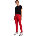 Czerwone Spodnie dresowe bawełniane damskie sportowe bawełniane marki MOE w rozmiarze XL 