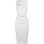 Białe Sukienki na zamek damskie satynowe marki Elisabetta Franchi w rozmiarze XL 
