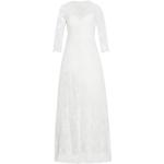 Białe Koronkowe sukienki damskie z dekoltem w serek w rozmiarze XL 