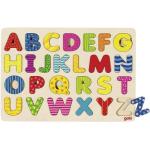 drewniana układanka kolorowy alfabet literki goki