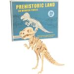 Brązowe Puzzle drewniane z motywem dinozaurów drewniane marki rex london o tematyce dinozaurów i pradawnych czasów 