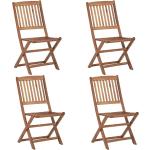 Różowe Krzesła ogrodowe 4-osobowe rozkładane - 4 sztuki w nowoczesnym stylu akacjowe marki ELIOR 