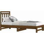 Miodowe Łóżka pojedyncze rozkładane w stylu rustykalnym sosnowe marki ELIOR 