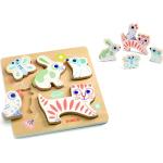 Drewniane puzzle wkładane dla dzieci Djeco Pastelowe zwierzątka