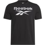 Czarne Koszulki męskie z krótkimi rękawami w stylu casual marki Reebok w rozmiarze XL 