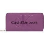 Fioletowe Portfele damskie dżinsowe marki Calvin Klein Jeans 