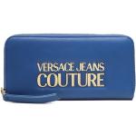 Niebieskie Portfele damskie dżinsowe marki VERSACE Jeans Couture 