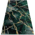 Dywan EMERALD ekskluzywny 1018 glamour, stylowy marmur butelkowa zieleń / złoty 80x150 cm