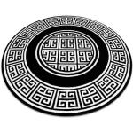 Czarne Dywany okrągłe o średnicy 200 cm w nowoczesnym stylu z polipropylenu marki Dywany Łuszczów 