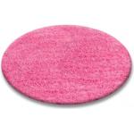 Różowe Dywany okrągłe o średnicy 100 cm z polipropylenu marki Dywany Łuszczów 