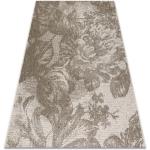 Ciemnoszare Dywany z motywem kwiatów z polipropylenu marki Dywany Łuszczów 