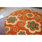 Pomarańczowe Dywany z motywem kwiatów z polipropylenu marki Dywany Łuszczów 