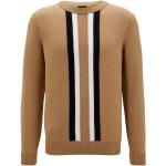 Brązowe Eko Swetry z okrągłym dekoltem męskie eleganckie marki HUGO BOSS BOSS w rozmiarze L 