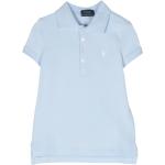 Niebieskie Koszulki dziecięce polo dla dziewczynek marki Ralph Lauren 