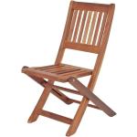 Przecenione Brązowe Krzesła ogrodowe rozkładane z drewna eukaliptusowego marki Garden Pleasure 