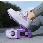 Fioletowe Sneakersy sznurowane dla chłopców ultralekkie Rzepy sportowe 