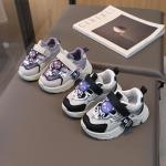 Fioletowe Sneakersy sznurowane dla chłopców do prania w pralce sportowe ze skóry syntetycznej na wiosnę 