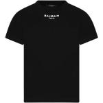 Czarne Koszulki dziecięce z krótkim rękawkiem eleganckie marki BALMAIN 