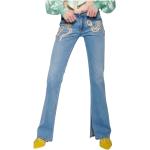 Niebieskie Jeansy damskie z cekinami z motywem węży z motywem dżinsowe marki JOHN RICHMOND 