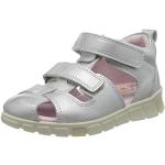 Srebrne Sandały skórzane dla dzieci Rzepy na lato marki Ecco Mini Stride w rozmiarze 25 