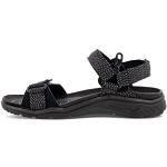 Czarne Sandały płaskie męskie Rzepy w paski na lato marki Ecco X-Trinsic w rozmiarze 46 
