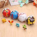 EDC 4 szt. Kreatywny Mini Pokemon Pikachu Poke Ball Pop-up deformacja zabawka dla dzieci prezent