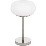 Srebrne Lampy stołowe okrągłe w systemie Smart Home stalowe marki Eglo 