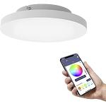 Białe Lampy sufitowe okrągłe o średnicy 30 cm w systemie Smart Home z tworzywa sztucznego marki Eglo 