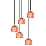 Miedziane Lampy wiszące wielopunktowe przezroczyste w nowoczesnym stylu stalowe marki Eglo - gwint żarówki: E27 