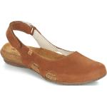 Przecenione Brązowe Sandały skórzane damskie na lato marki El Naturalista Wakataua w rozmiarze 38 - wysokość obcasa do 3cm 