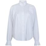 Białe Bluzki koszulowe z falbankami eleganckie w rozmiarze XL 