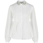 Białe Bluzki z kołnierzykiem damskie z długimi rękawami eleganckie marki Silvian Heach w rozmiarze XL 