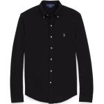 Czarne Koszule eleganckie męskie pikowane w stylu casual bawełniane marki POLO RALPH LAUREN Big & Tall w rozmiarze M 