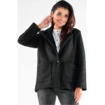 Czarne Płaszcze damskie eleganckie marki awama w rozmiarze XL 