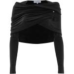 Czarne Koszulki metaliczne z długimi rękawami eleganckie z wiskozy marki Kocca w rozmiarze L 