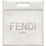Jasnoszare Shopper bags eleganckie marki Fendi 