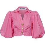 Różowe Koszulki typu crop top damskie eleganckie marki Self Portrait w rozmiarze M 